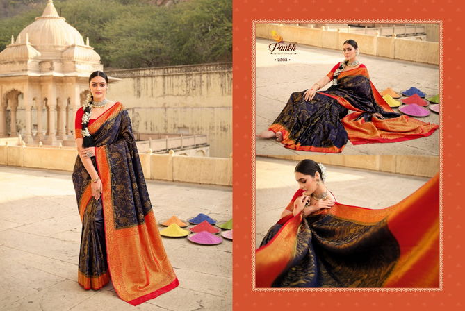 Pankh Sakshi Kanjiveram Heavy Silk Festive Wear Latest Designer Saree Collection